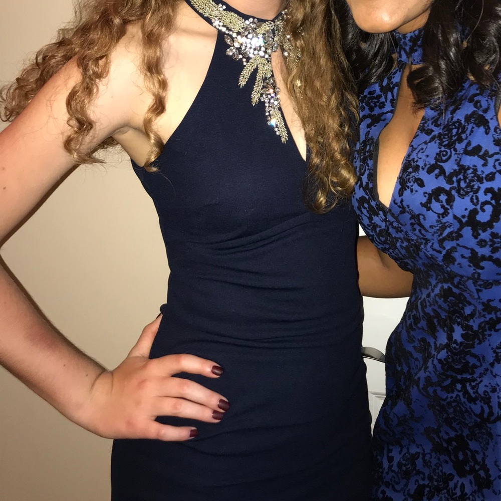NAVY BLUE HOMECOMING DRESS